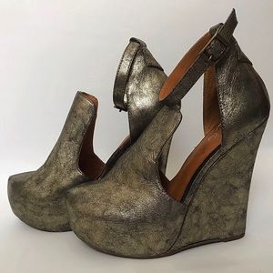 Jeffrey Campbell Thelma Bronze Platform Wedge